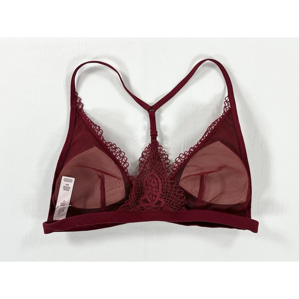 Victoria's Secret Body by Victoria Lace Racerback Bralette Burgundy S - Picture 2 of 6